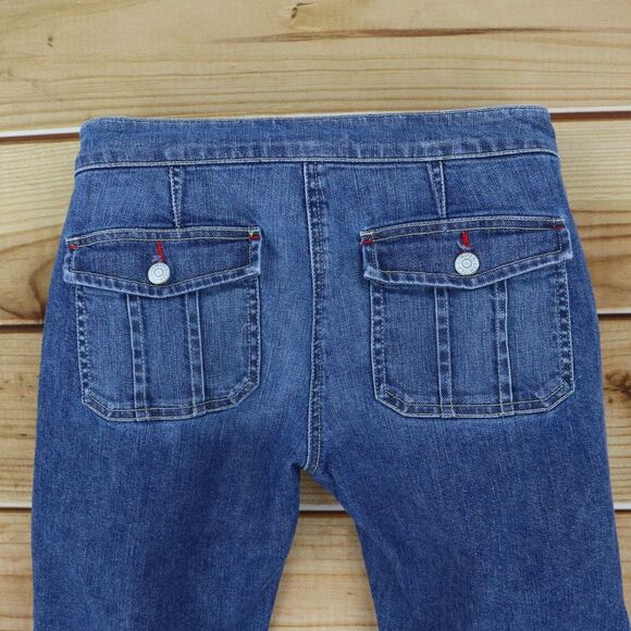 The Limited Capri Jeans Cuffed Womens Size 6 Blue Faded Stretch Denim Low Rise - Picture 3 of 6